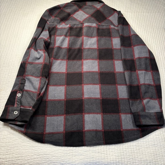 Freedom Foundry Shirt Men's XL‎ Gray/Red Plaid Fleece Button Up Long Sleeve - Picture 4 of 10